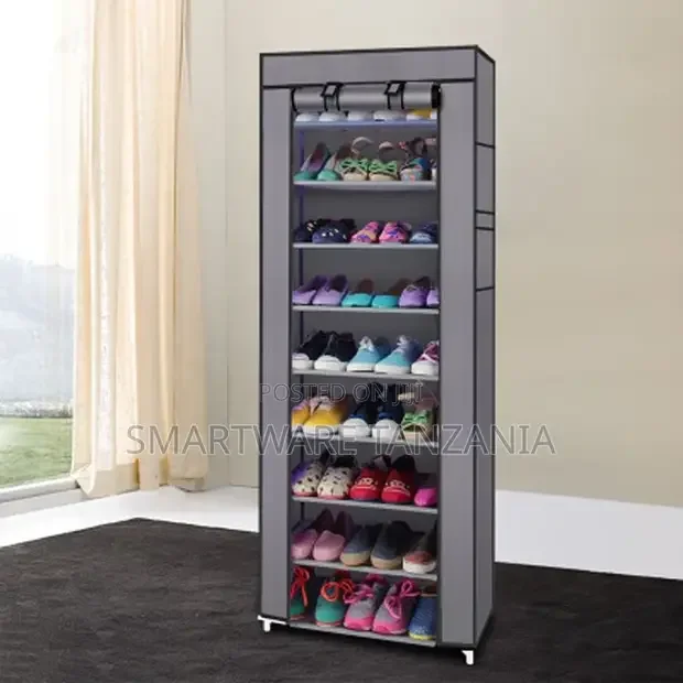 1-Door 9-Shelf Collapsible Shoes Stand Shelves, Cabinet