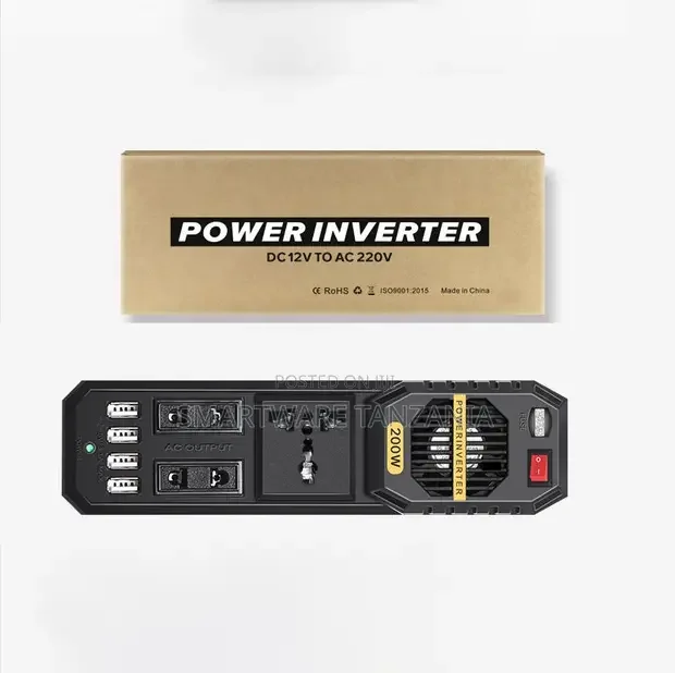 200w Power Inverter, Dc 12v to Ac 220v Car Power Inverter With 4 Usb