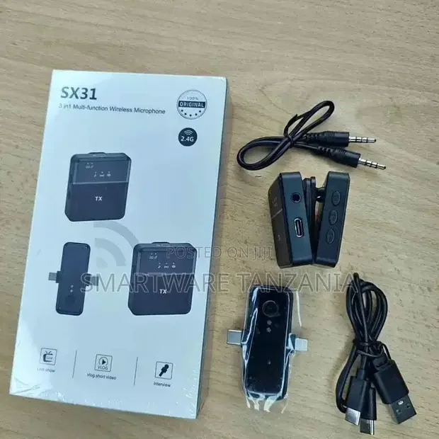 3 In 1 Wireless Microphone For iPhone, Android, DSLR Camera