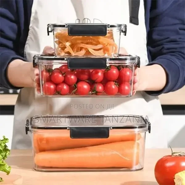 3 Pack Airtight Food Storage Container Set BPA Free Plastic