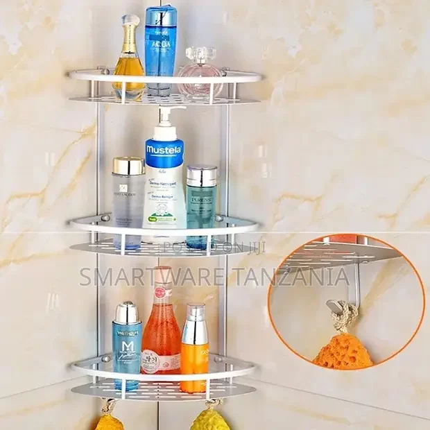 3 Tier Bathroom Corner Shower Shelf Rack Organiser Bath