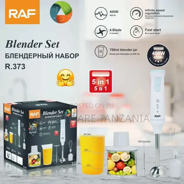 5-in-1 Hand Blender With Whisk, ChopperGrinder BowlBeaker