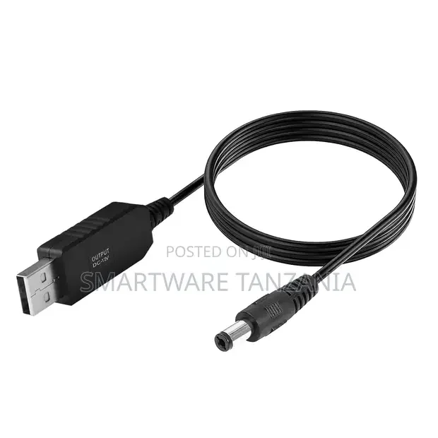 5v to 12v Step Up Cable, Usb Adapter With Dc Jack for Wireless Router