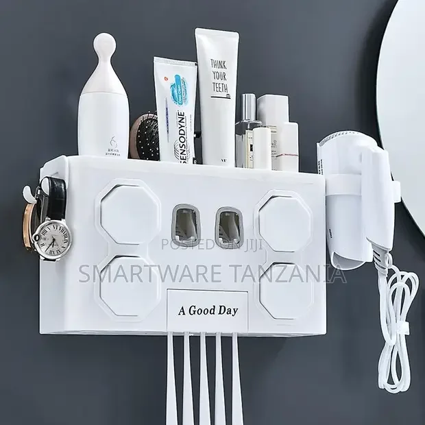Automatic Toothpaste Dispenser for Hair Dryer - White
