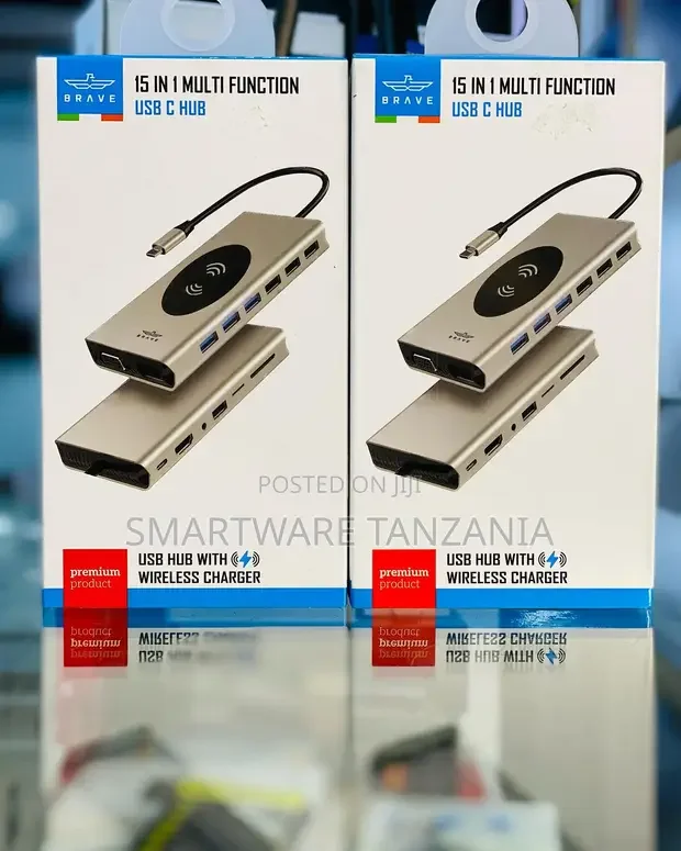Brave 15 in 1 Multi Function Usb-C Hub With Wireless Charger