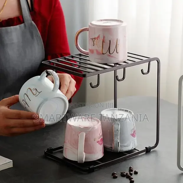 Coffee Cup Espresso Saucer Set With Black Cup Holder 5.7 Oz