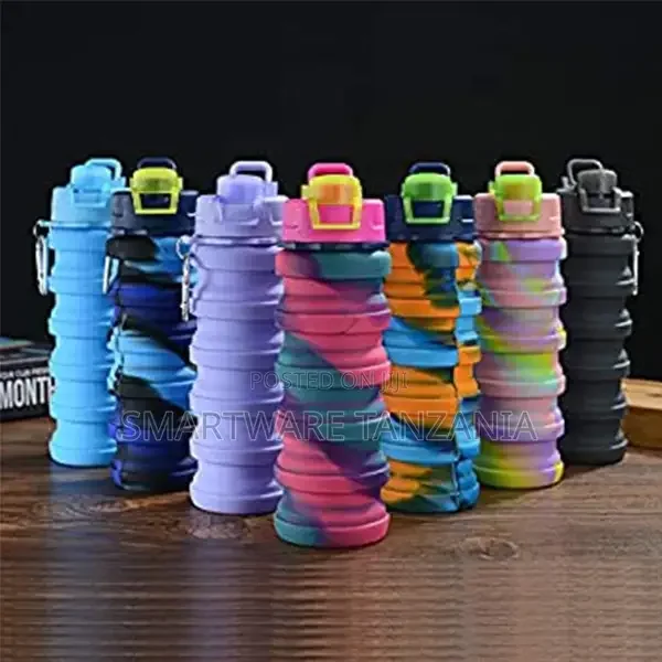 Collapsible Water Bottle, Tie Dye Silicone Foldable Water Cup