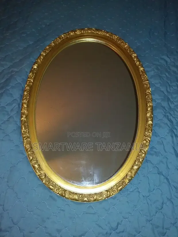 Decorative Gold Framed Mirror Small Oval Wall Hanging Mirror