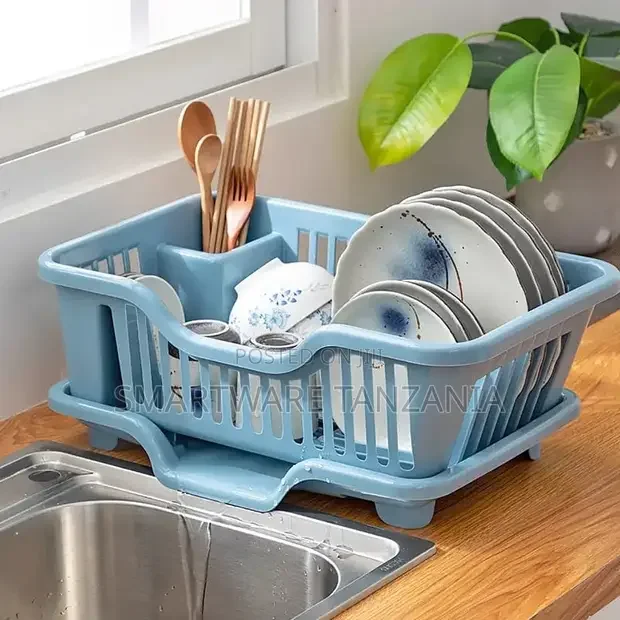 Dish Drying Rack, Plastic Dish Drainer Organizer for Kitchen