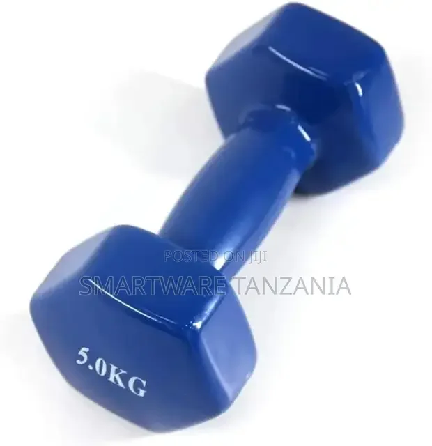 Dumbbell Rubber Coated Cast Iron Hexagonal Dumbbells 5 Kg2