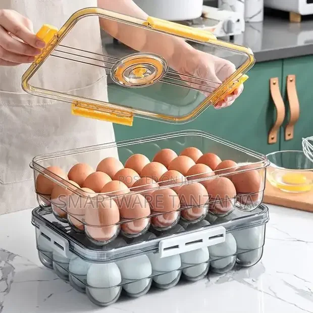 Egg Container Stackable Egg Holder Organizer Clear Portable