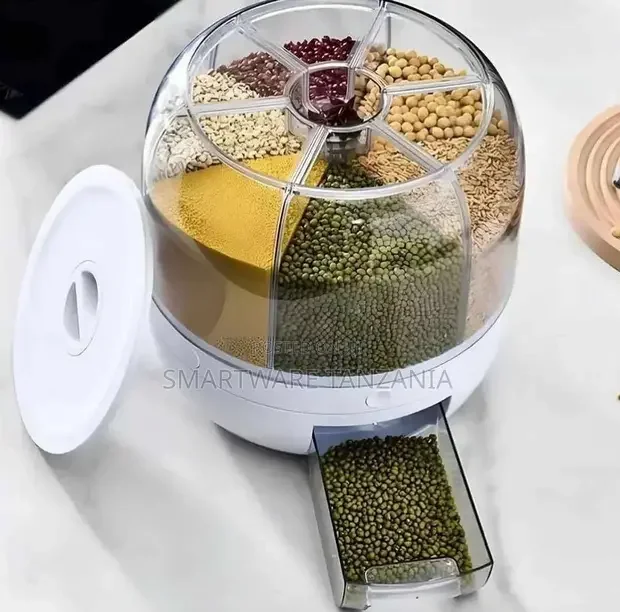 Food Grain Storage Container Large Capacity 6-grid Dispenser