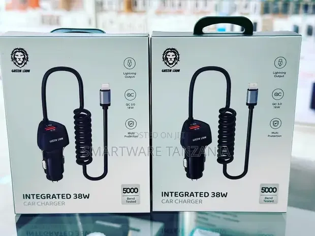 Green Lion 38w Integrated Car Charger Lightning Cable 5000 Bend Test