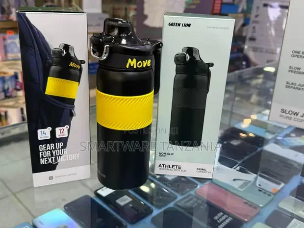 Green Lion Move Athlete Thermal Bottle 550ml Non-slip Yellow