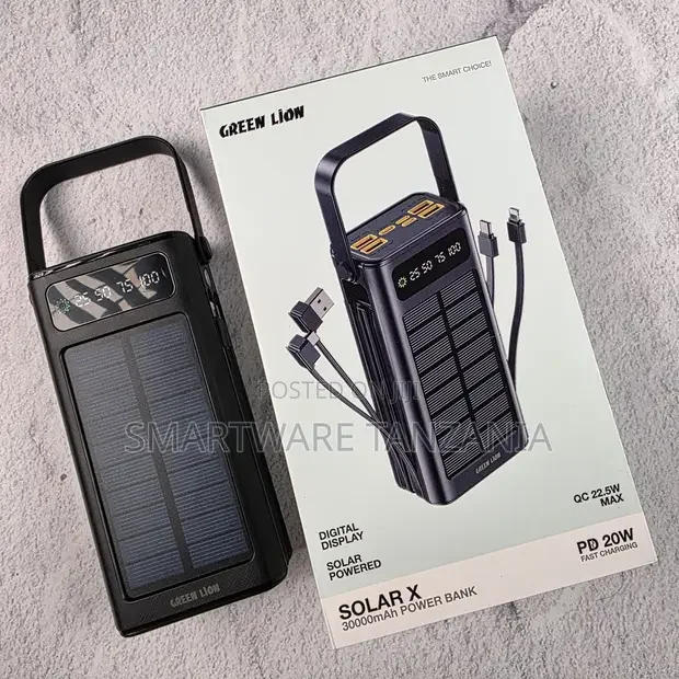 Green Lion Solar X 30000mah Power Bank Pd 20w Qc 22.5w Digital