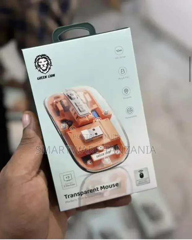 Green Lion Transparent Mouse 2400DPI 400mah - Orange