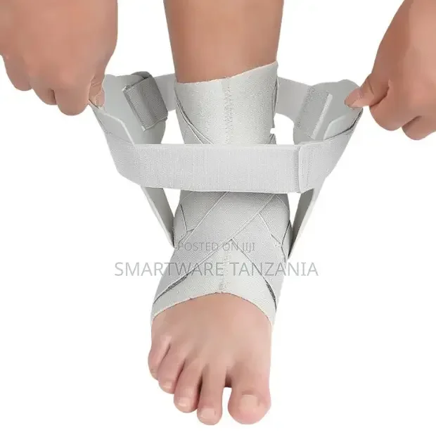 Grey Ankle Stabilizer Brace Adjustable Wrap Sprain Support