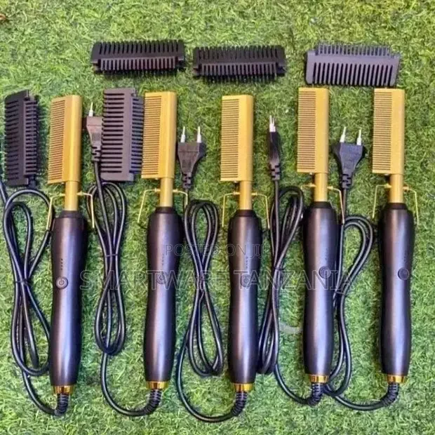 Hot Comb, Electric Ceramic Hair Straightening Iron Comb