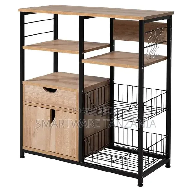 Kitchen Bakers Rack With Storage Shelf Bakers Rack Stand