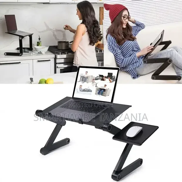 Laptop Table Adjustable Stand For Bed Sofa Office, Mouse Pad
