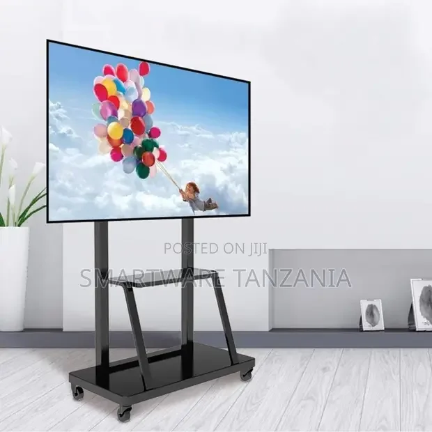 Metal Mobile TV Stand Portable TV Stand Floor Trolley Stand Upto 100 Inch