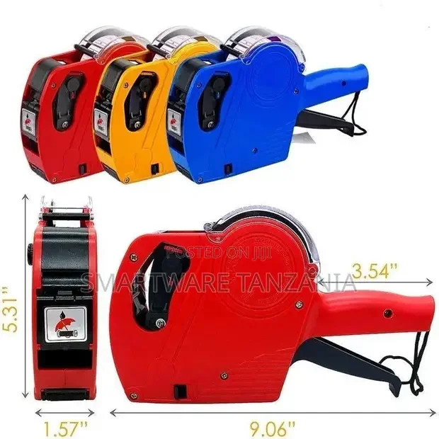 Mx5500 Price Gun 3 Colour Set Red Yellow Blue With Dimensions