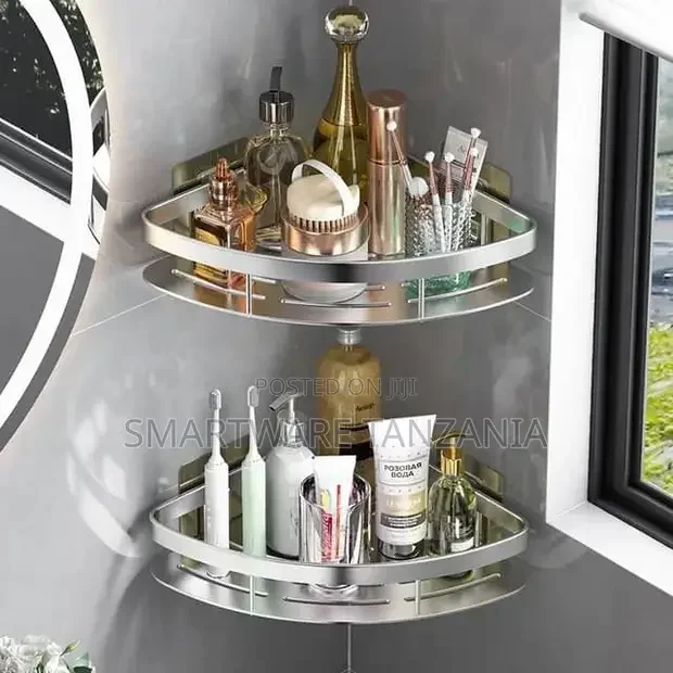 No Drill Bathroom Corner Wall Adhesive Shower Shelves Rack