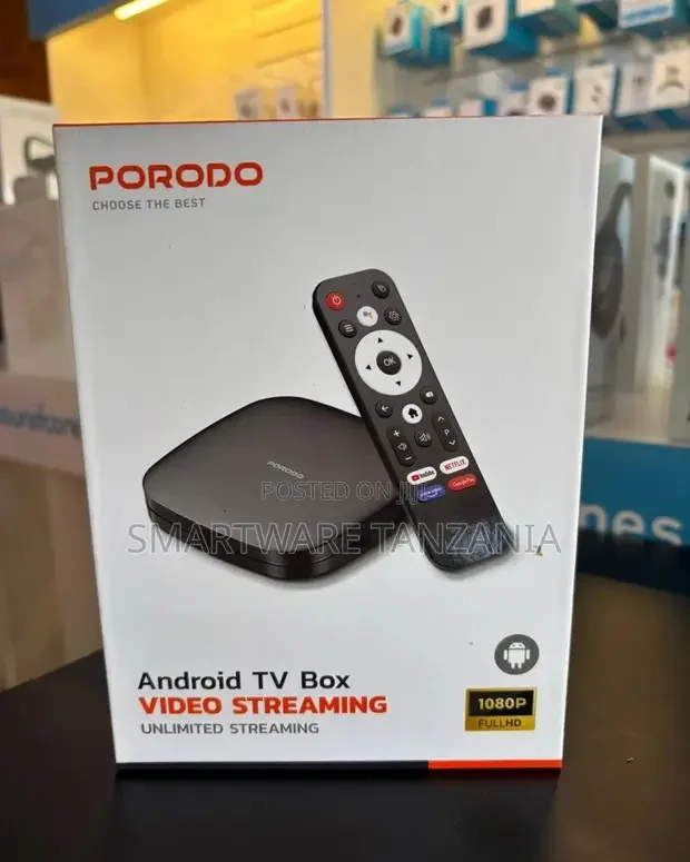 Porodo Android Tv Box, Video Streaming, 2gb Ram, 8gb Rom