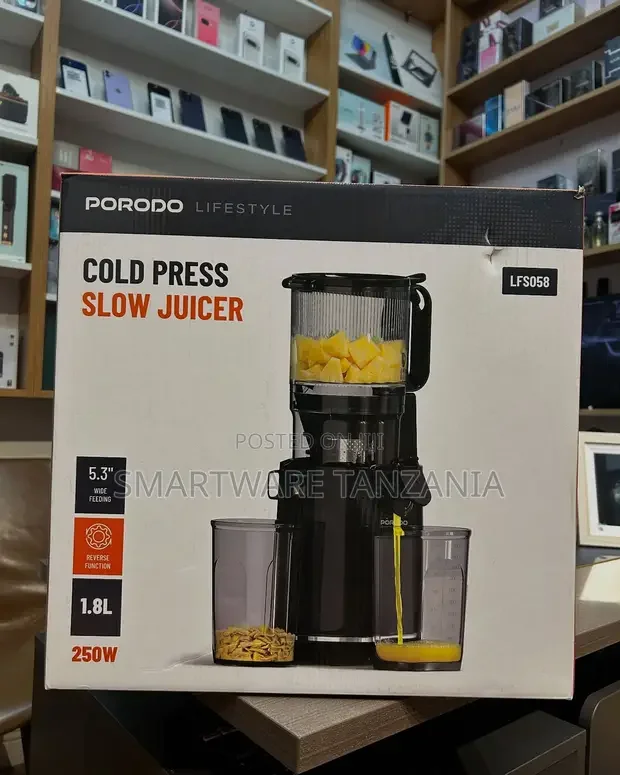Porodo Lifestyle Slow Juicer 250w Copper Motor, Uk Plug, Cold Press