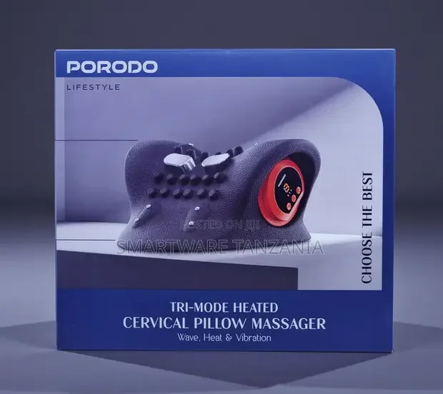 Porodo Tri Mode Heated Cervical Pillow Massager Wave Heat Vibration