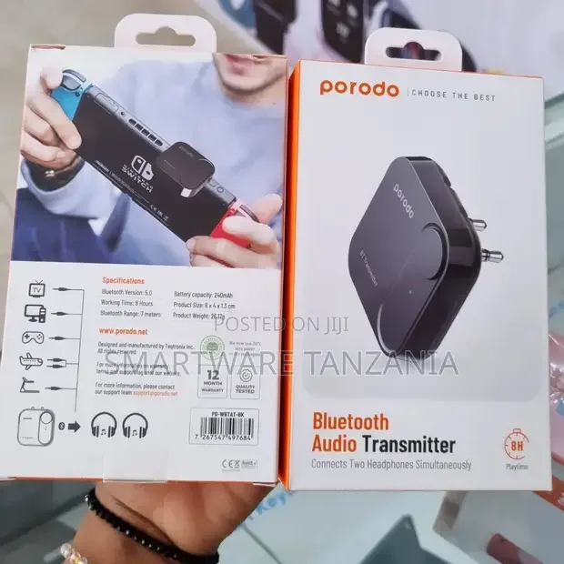 Porodo Wireless Bluetooth Audio Transmitter Dual 3.5mm