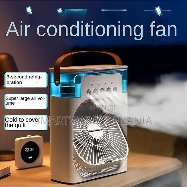 Portable Fan Air Conditioner LED Night Light , USB Cable Use