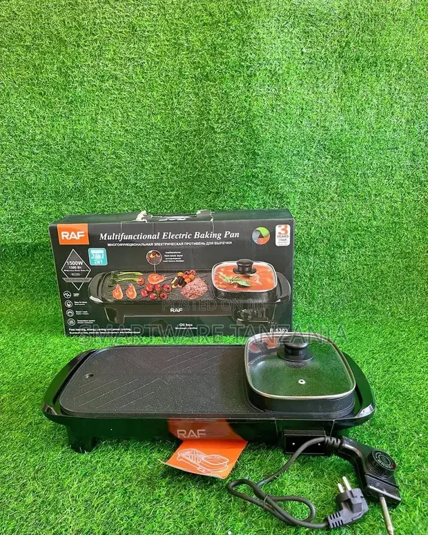 RAF 2 In 1 Electric Smokeless Grill And Hot Pot Boil, Fry