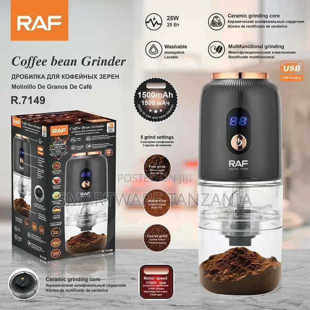 Raf R.7149 Coffee Grinder 25w - Rechargeable Bean Grinder Usb