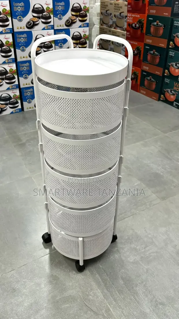 Rotating Storage Shelves for Kitchen, 5-Tier Metal Rack
