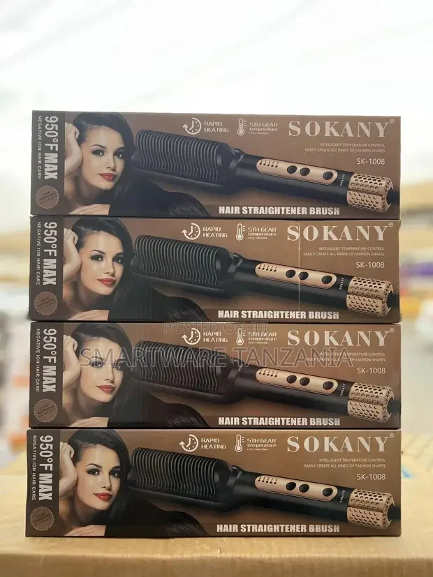 SOKANY Hair Straightener Brush Negative Ion Heat Control