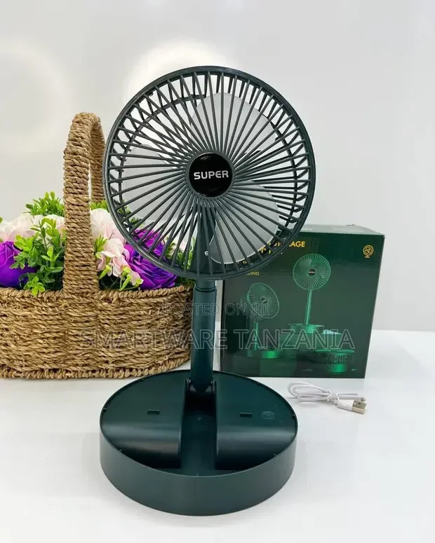 Super Foldable Rechargeable Desktop Fan Usb Charging Green