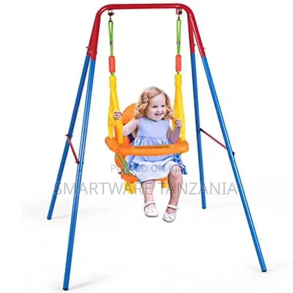 Toddler Swing Set, Baby Swing WSafety Belt and Metal Frame