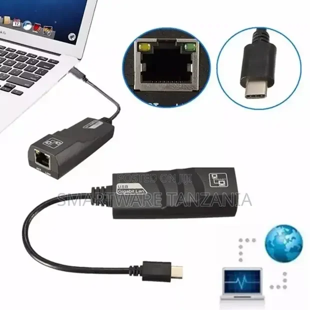 Usb3.0Type C to Gigabit 1000mbps Rj45 Ethernet Lan Adapter