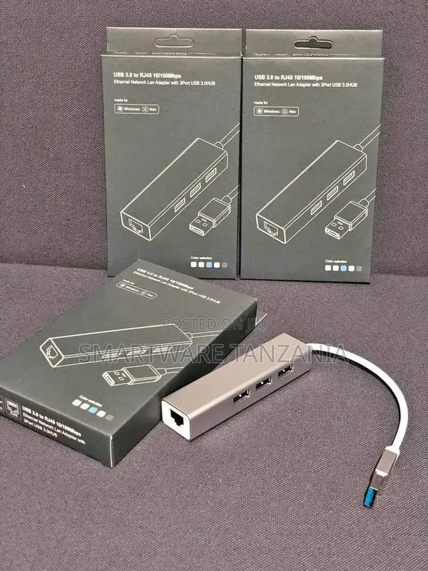 USB 3.0 To Ethernet Adapter, USB 3.0 Hub With RJ45 Ethernet