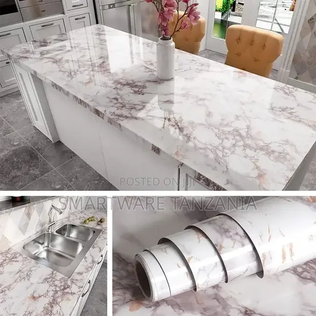 White Marble Wallpaper for Kitchen Peel and Stick Wallpaper