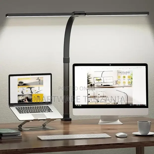 Wide Dual Bar Led Clamp Desk Lamp Dimmable Eye Care Office
