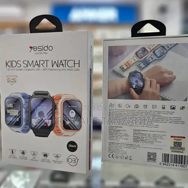 Yesido Kids Smart Watch 1.83 Inch Screen 2g 4g Wifi LBS Black